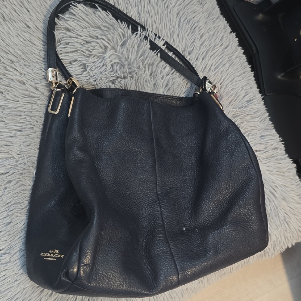 Coach Navy Leather Hobo Bag